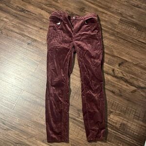 LOFT Burgundy Skinny High Rise Regular Fit Jeans